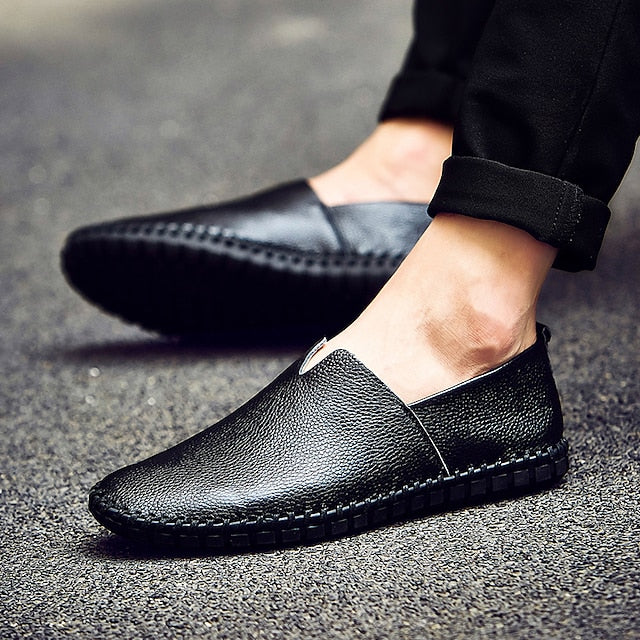 Leather Men's Loafers Slip-On