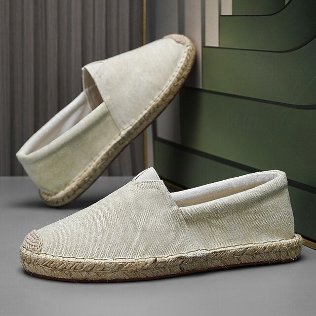 Shoes Slip-On Men's Rope with Canvas Red Espadrille Jute