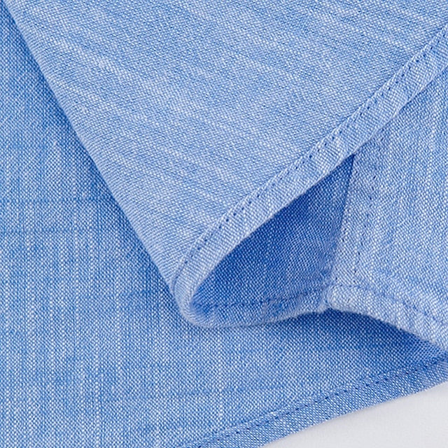 Shirt Button Linen Men's Casual Plain Up