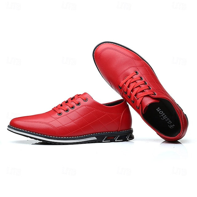 Lace-Up Sneakers Quilted Leather - Stylish Blue Men's Faux