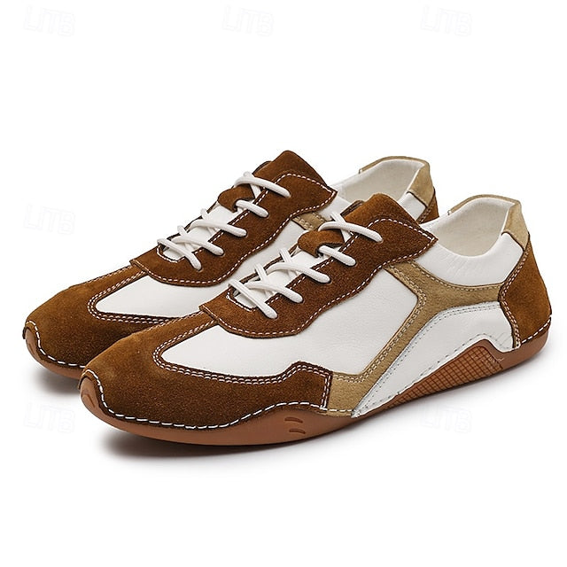 and Suede Men's Sport Green Sneakers Lace-Up with White