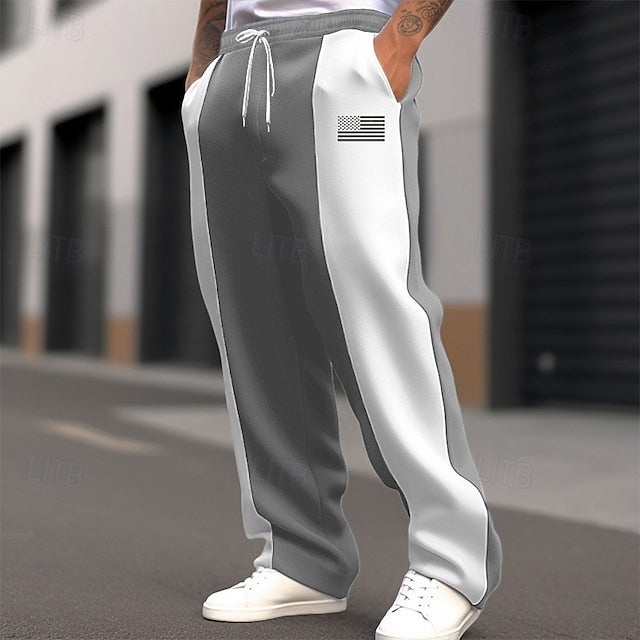 Straight Trousers Men's Pocket Leg Sweatpants Sweatpants