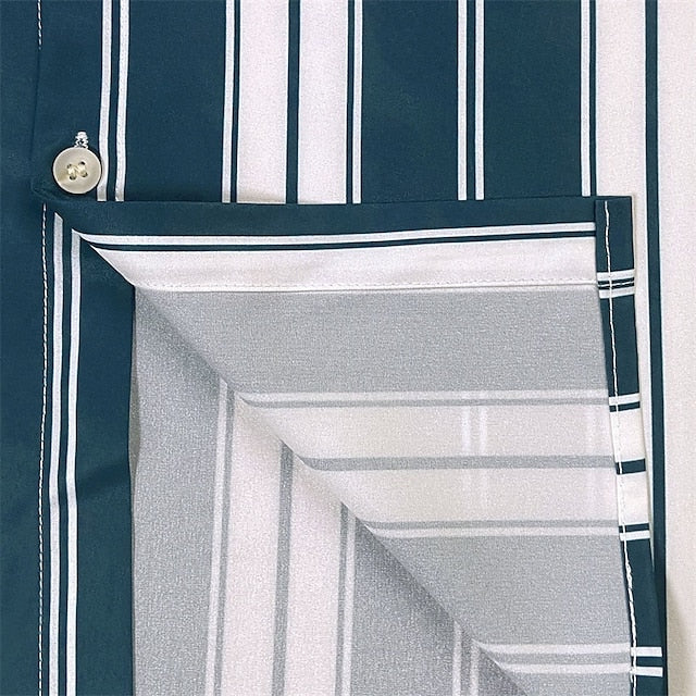 Summer Beach Shirt Casual Up Button Men's