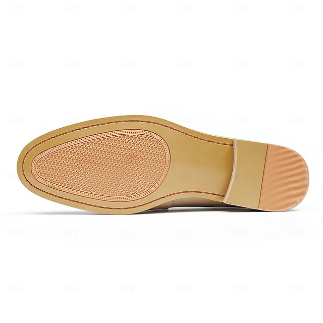 Leather Elegant Loafers Men's Tassel Genuine Slip-On -