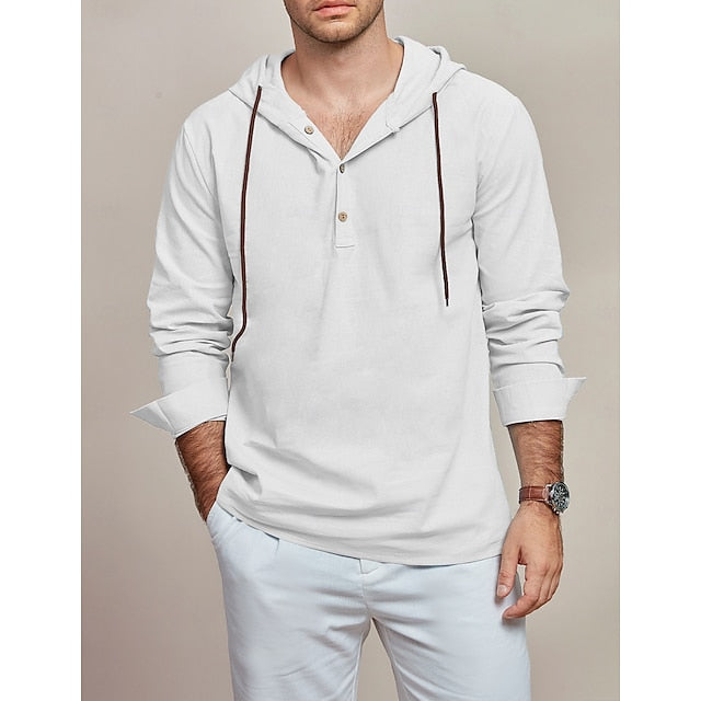 Men's Shirt Plain Wear Beach Summer Linen
