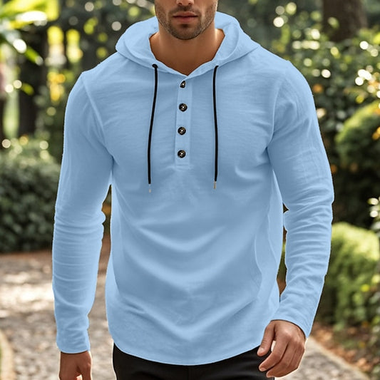Beach Men's Shirt Solid Wear Color Plain Hooded /