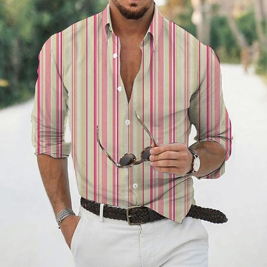 Men's Casual Up Button Shirt Beach Summer