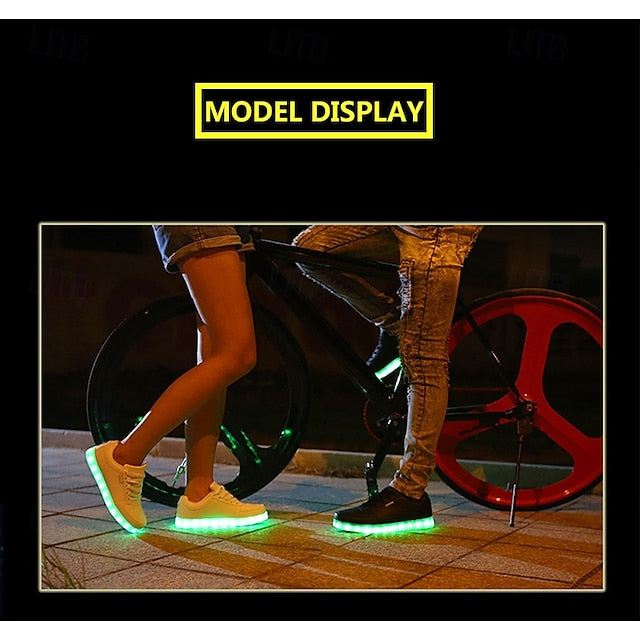 for Up – LED Sneakers USB Gold and Women Light Men