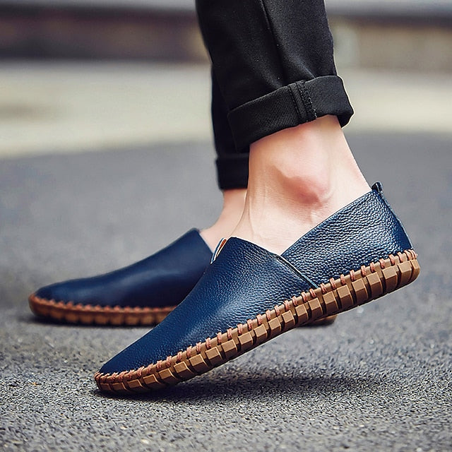 Leather Men's Loafers Slip-On
