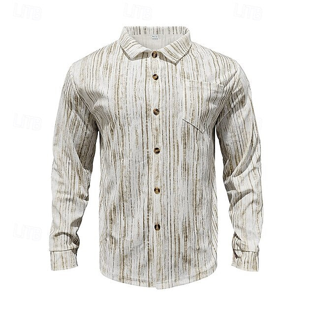 Button Shirt Casual Beach Summer Up Men's