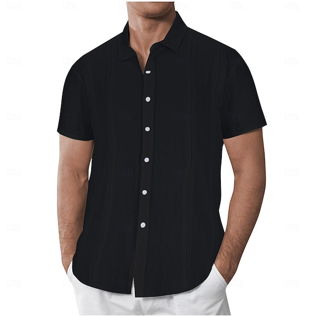 Linen Guayabera Men's Shirt Beach Summer