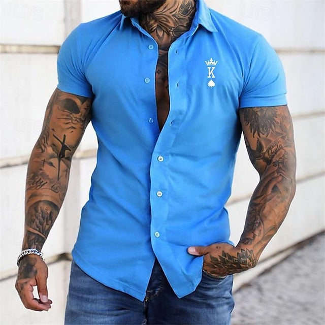 Button Beach Summer Shirt Up Casual Men's