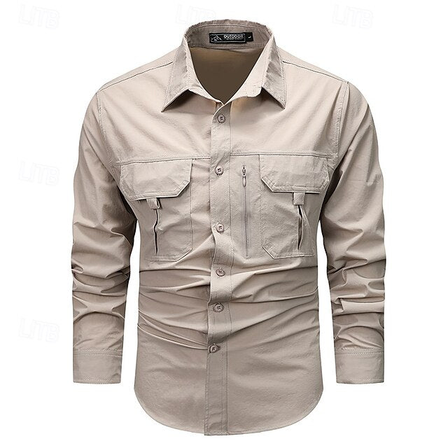 Workwear Shirts Button Shirt Men's Work Up