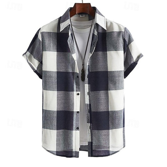 Button Shirt Men's Up Casual Summer Beach