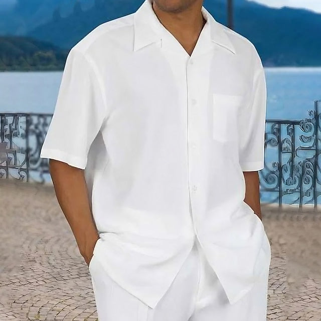Up Men's Shirt Button Casual Summer Beach