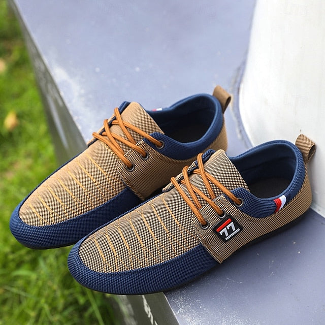 Sneakers – Two-Tone Men's Breathable Casual Knit Nylon