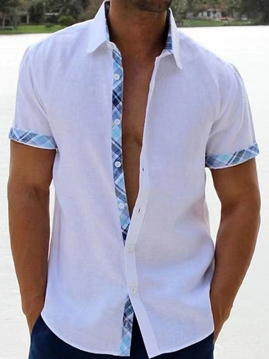 Button Summer Men's Beach Up Shirt Plain Wear