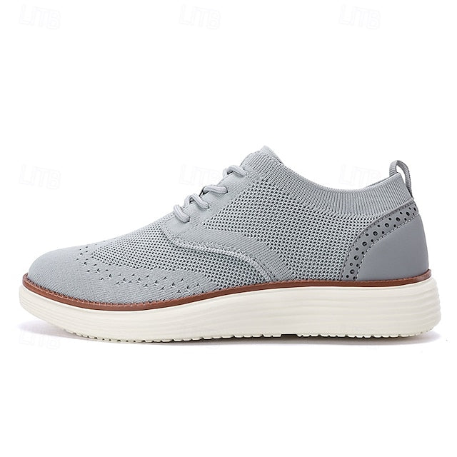 Lace-Up - Sneakers Men's Breathable Brogue Knit Casual