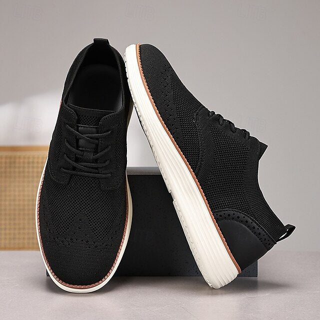 Lace-Up - Sneakers Men's Breathable Brogue Knit Casual