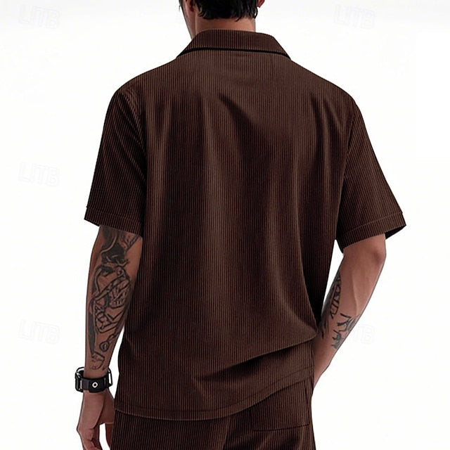 Men's Button Beach Casual Summer Up Shirt