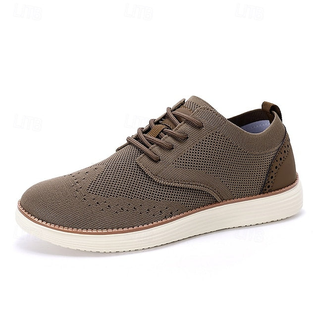 Lace-Up - Sneakers Men's Breathable Brogue Knit Casual