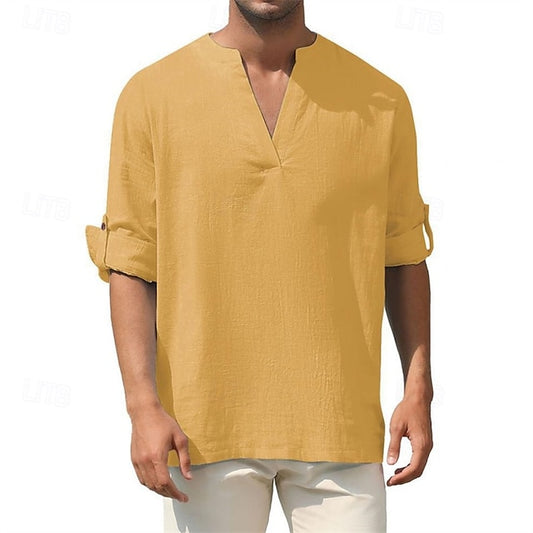 Shirt Linen Casual Cotton Men's