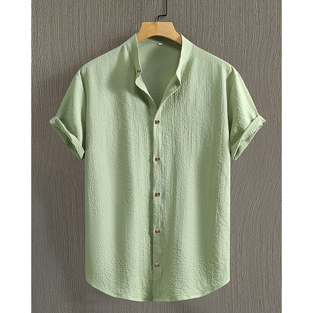 Summer Men's Up Casual Beach Button Shirt