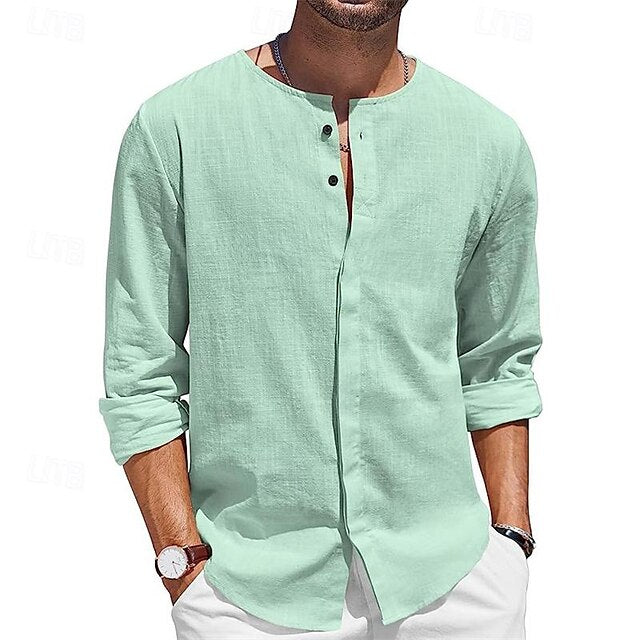 Shirt Button Up Beach Men's Casual Summer