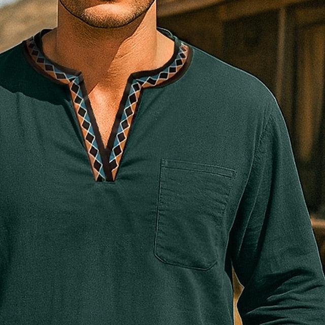 Beach Summer Men's Linen Solid Shirt