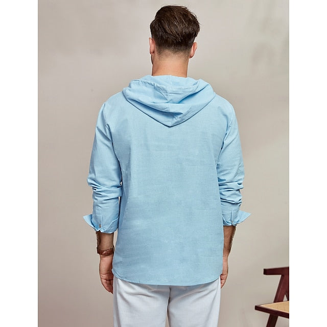 Men's Shirt Plain Wear Beach Summer Linen