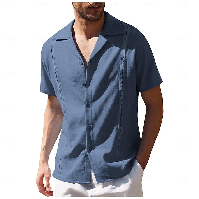 Men's Hawaiian Linen Summer Shirt Beach