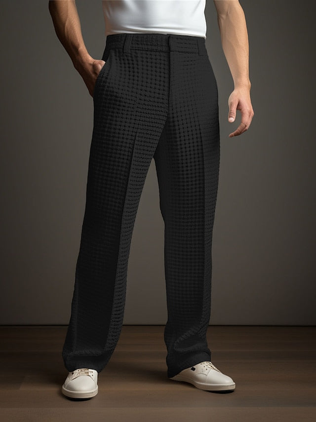 Slacks Pants Trousers Pants Dress Pants Men's Suit Waffle