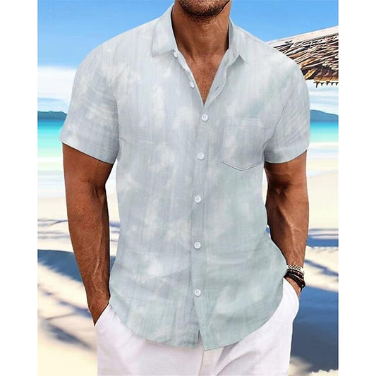 Up Button Men's Shirt Beach Summer Casual