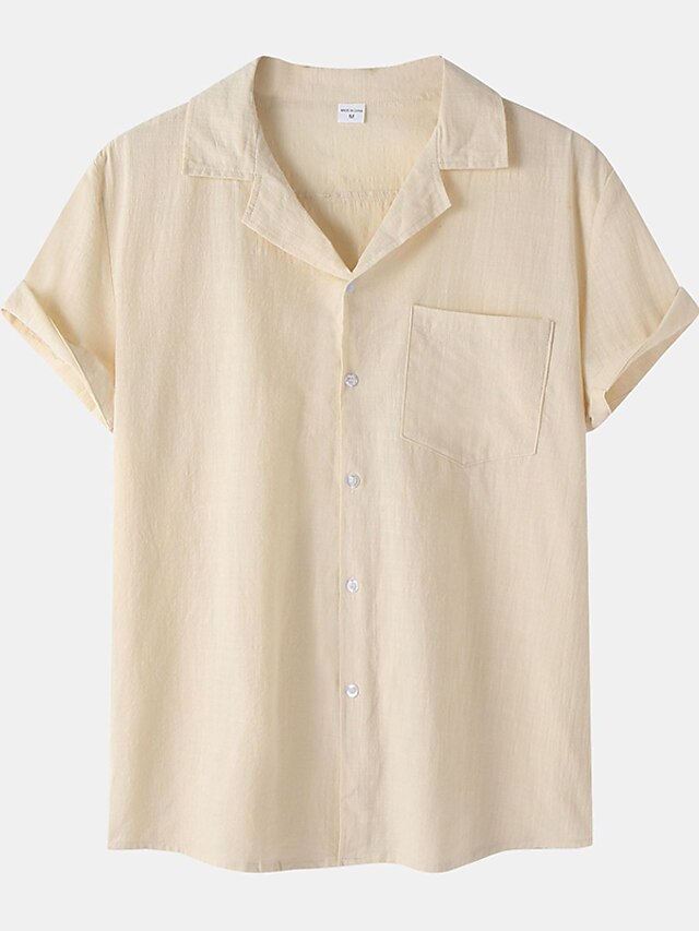 Men's White Summer Shirt Cotton Linen