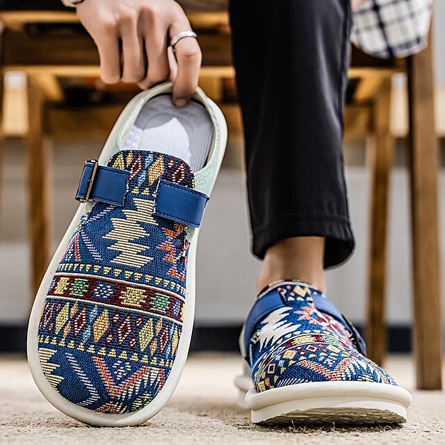 Adjustable with – Slip-On Strap Grey Men's Shoes Walking