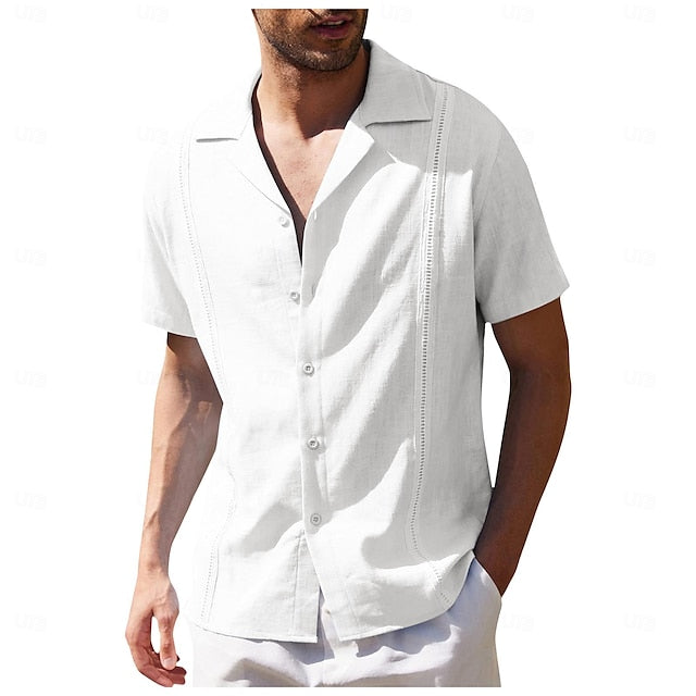 Men's Hawaiian Linen Summer Shirt Beach