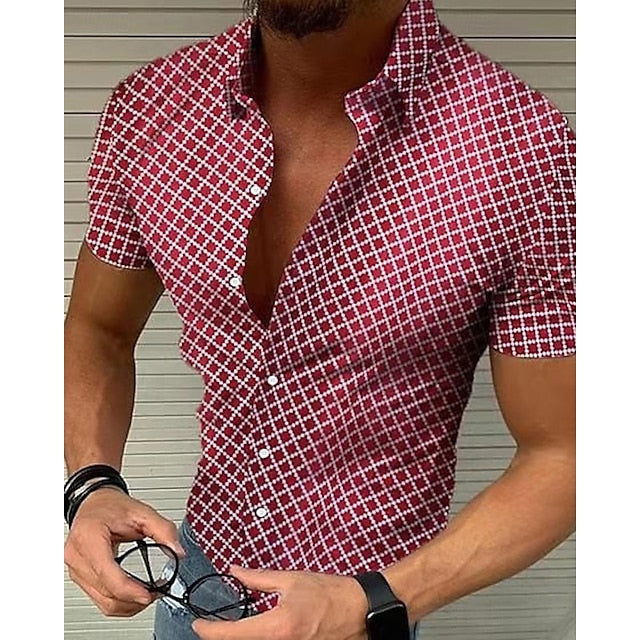 Shirt Beach Casual Summer Men's Up Button
