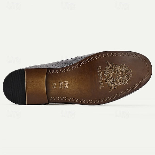 Cowhide Black Premium Loafers Men Crafted from with for Slip-On