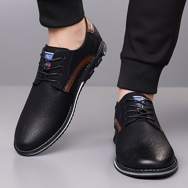 Shoes Everyday Men's Casual – Brown Lace-Up Comfortable