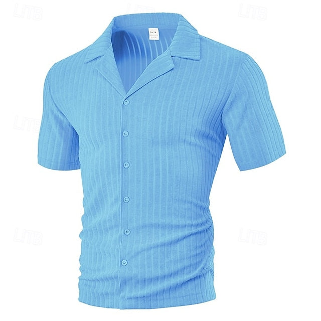 Up Button Beach Shirt Summer Men's Casual