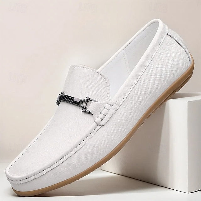 Leather Sneakers Woven – Men's Faux Blue Nylon