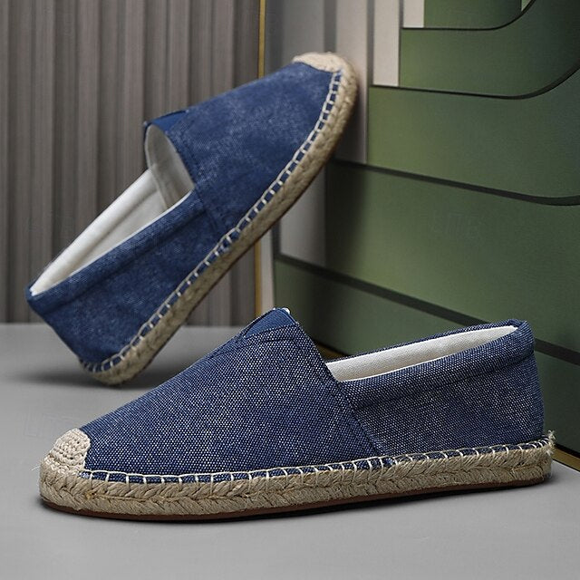 Shoes Slip-On Men's Rope with Canvas Red Espadrille Jute