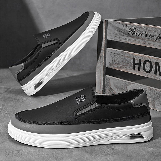 Accent Gold and Slip-on with White Men's Sneakers