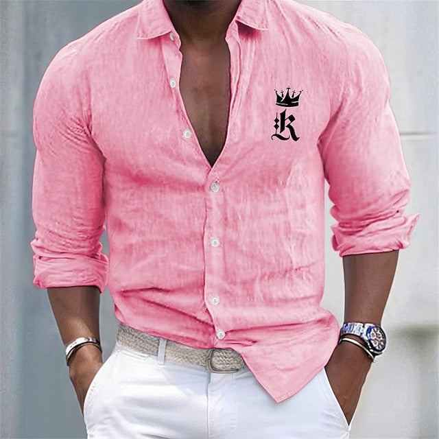 Shirt Men's White Linen Cotton Casual