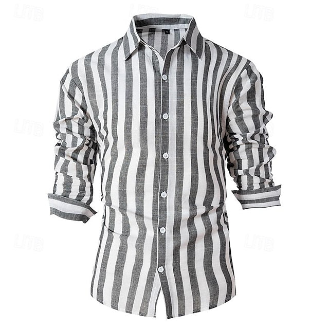 Shirt Summer Casual Beach Men's Up Button