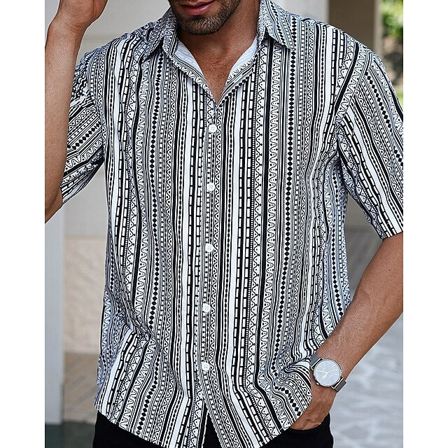 Casual Up Summer Shirt Work Men's Button