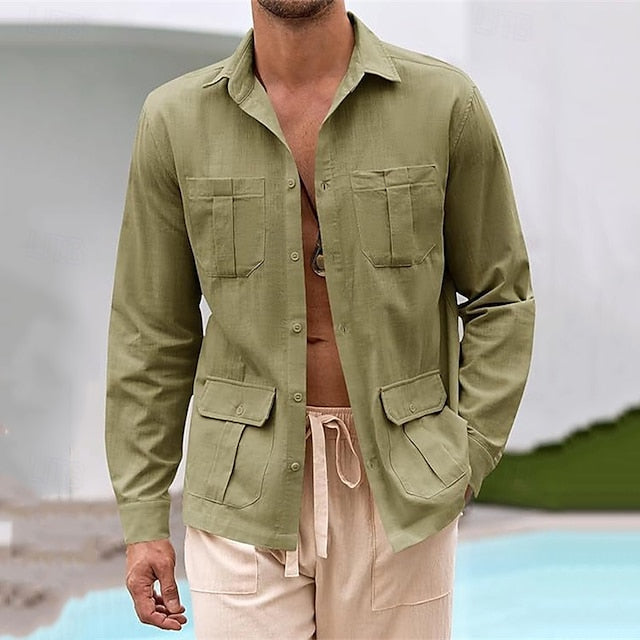Linen Up Men's Cotton Casual Button Shirt