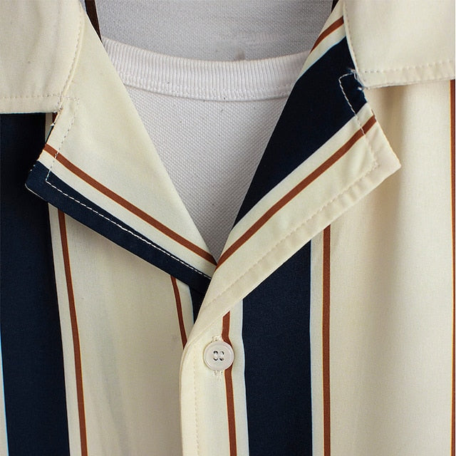 Summer Shirt Button Up Beach Men's Casual