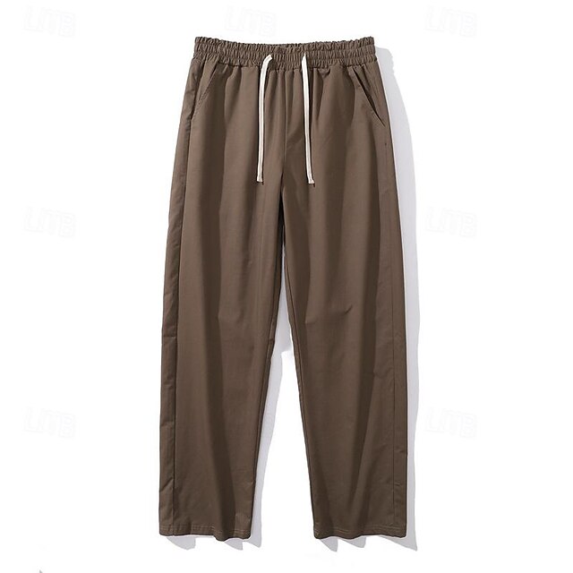 Drawstring Pocket Trousers Pants Casual Men's Waist Elastic