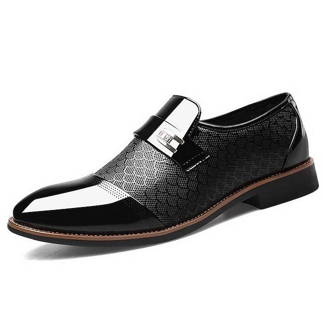Brown Faux Men's Suede and Pattern Crocodile with Loafers